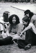 Puppa, Enid, Carol and unidentified hippie, c.1970